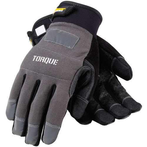 ‎120-4500/XL Mechanics Gloves - Torque - PVC & Silicone Palm - Black - Non-Slip Grip - Spandex Back - Exact Tool & Supply
