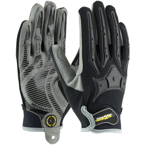 ‎120-4900/XL Mechanics Gloves - Maximum Safety Brickyard - Synthetic Leather Palm w/ TPR Reinforcements - Exact Tool & Supply