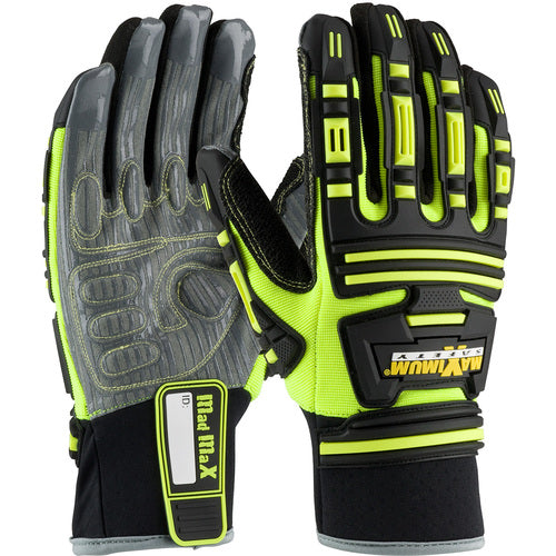 ‎120-5250/XXL Oil /Gas Gloves - Roustabout KV - Hi-Vis Yellow - Dorsal Protect. - Kevlar Lnd - Silicone Grip - Exact Tool & Supply