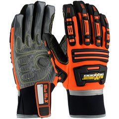 ‎120-5300/XXL Oil /Gas Gloves - Roustabout II - Hi-Vis Org - Dorsal Protection - Silicone Grip on Palm - Exact Tool & Supply
