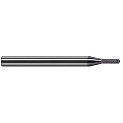 Harvey Tool - 3/32" Cut Diam, 1/8" Shank Diam, Solid Carbide Double Cut Ball Burr - Exact Tool & Supply