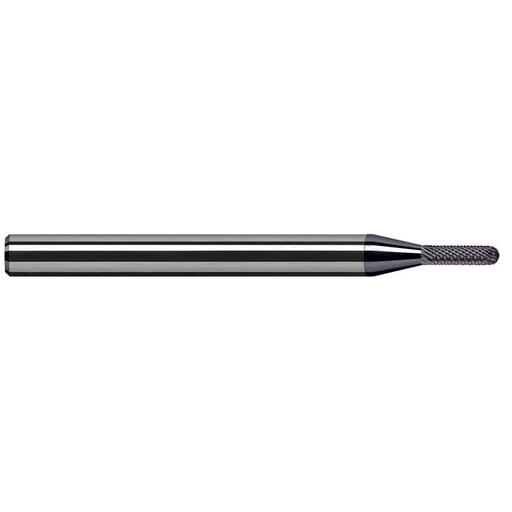 Harvey Tool - 1/32" Cut Diam, 1/8" Shank Diam, Solid Carbide Double Cut Ball Burr - Exact Tool & Supply