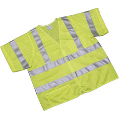 Ability One - High Visibility Vests; Vest Style: General Purpose ; Vest Type: Hi Visibility ; Front Closure: Hook & Loop ; Material: Polyester ; Color: Lime; Yellow; Sliver ; Legend: No Legend - Exact Tool & Supply
