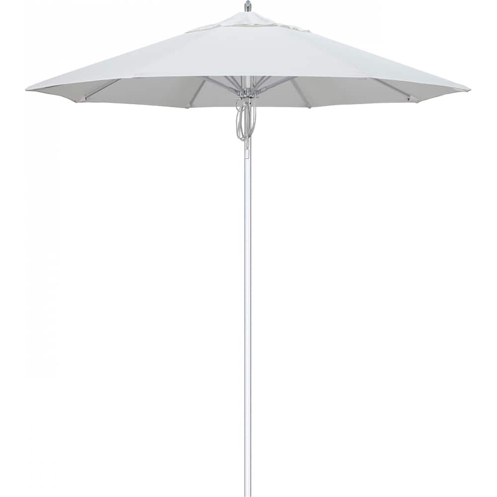 California Umbrella - Patio Umbrellas; Umbrella Diameter (Inch): 90 ; Height (Feet): 8.666 ; Fabric Color: Natural ; Base Included: No ; Frame Material: Aluminum ; Frame Color: Silver - Exact Tool & Supply