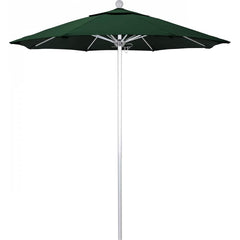 California Umbrella - Patio Umbrellas; Umbrella Diameter (Inch): 90 ; Height (Feet): 8.000 ; Fabric Color: Hunter Green ; Base Included: No ; Frame Material: Aluminum ; Frame Color: Silver - Exact Tool & Supply