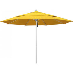 California Umbrella - Patio Umbrellas; Umbrella Diameter (Inch): 132 ; Height (Feet): 8.916 ; Fabric Color: Lemon ; Base Included: No ; Frame Material: Aluminum ; Frame Color: Silver - Exact Tool & Supply