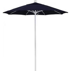 California Umbrella - Patio Umbrellas; Umbrella Diameter (Inch): 90 ; Height (Feet): 8.000 ; Fabric Color: Navy Blue ; Base Included: No ; Frame Material: Aluminum ; Frame Color: White - Exact Tool & Supply