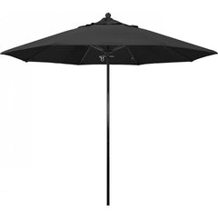 California Umbrella - Patio Umbrellas; Umbrella Diameter (Inch): 108 ; Height (Feet): 8.750 ; Fabric Color: Black ; Base Included: No ; Frame Material: Fiberglass-reinforced Nylon ; Frame Color: Black - Exact Tool & Supply