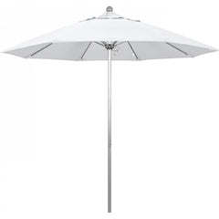 California Umbrella - Patio Umbrellas; Umbrella Diameter (Inch): 108 ; Height (Feet): 8.583 ; Fabric Color: White ; Base Included: No ; Frame Material: Aluminum ; Frame Color: Silver - Exact Tool & Supply