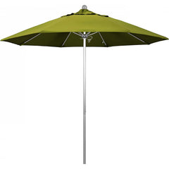 California Umbrella - Patio Umbrellas; Umbrella Diameter (Inch): 108 ; Height (Feet): 8.583 ; Fabric Color: Kiwi ; Base Included: No ; Frame Material: Aluminum ; Frame Color: Silver - Exact Tool & Supply