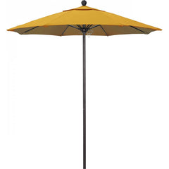 California Umbrella - Patio Umbrellas; Umbrella Diameter (Inch): 90 ; Height (Feet): 8.000 ; Fabric Color: Lemon ; Base Included: No ; Frame Material: Aluminum ; Frame Color: Bronze - Exact Tool & Supply