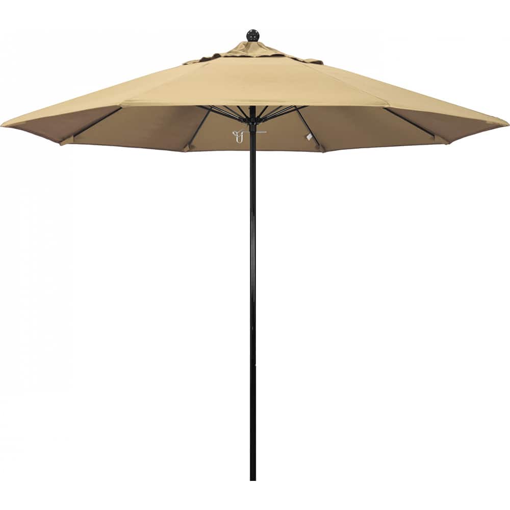 California Umbrella - Patio Umbrellas; Umbrella Diameter (Inch): 108 ; Height (Feet): 8.750 ; Fabric Color: Pacifica Beige ; Base Included: No ; Frame Material: Aluminum ; Frame Color: Black - Exact Tool & Supply