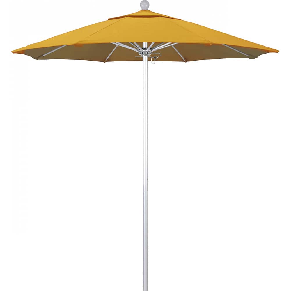 California Umbrella - Patio Umbrellas; Umbrella Diameter (Inch): 90 ; Height (Feet): 8.000 ; Fabric Color: Lemon ; Base Included: No ; Frame Material: Aluminum ; Frame Color: Silver - Exact Tool & Supply