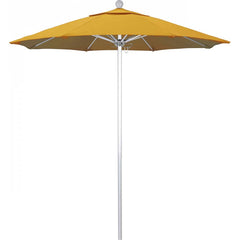 California Umbrella - Patio Umbrellas; Umbrella Diameter (Inch): 90 ; Height (Feet): 8.000 ; Fabric Color: Lemon ; Base Included: No ; Frame Material: Aluminum ; Frame Color: Silver - Exact Tool & Supply