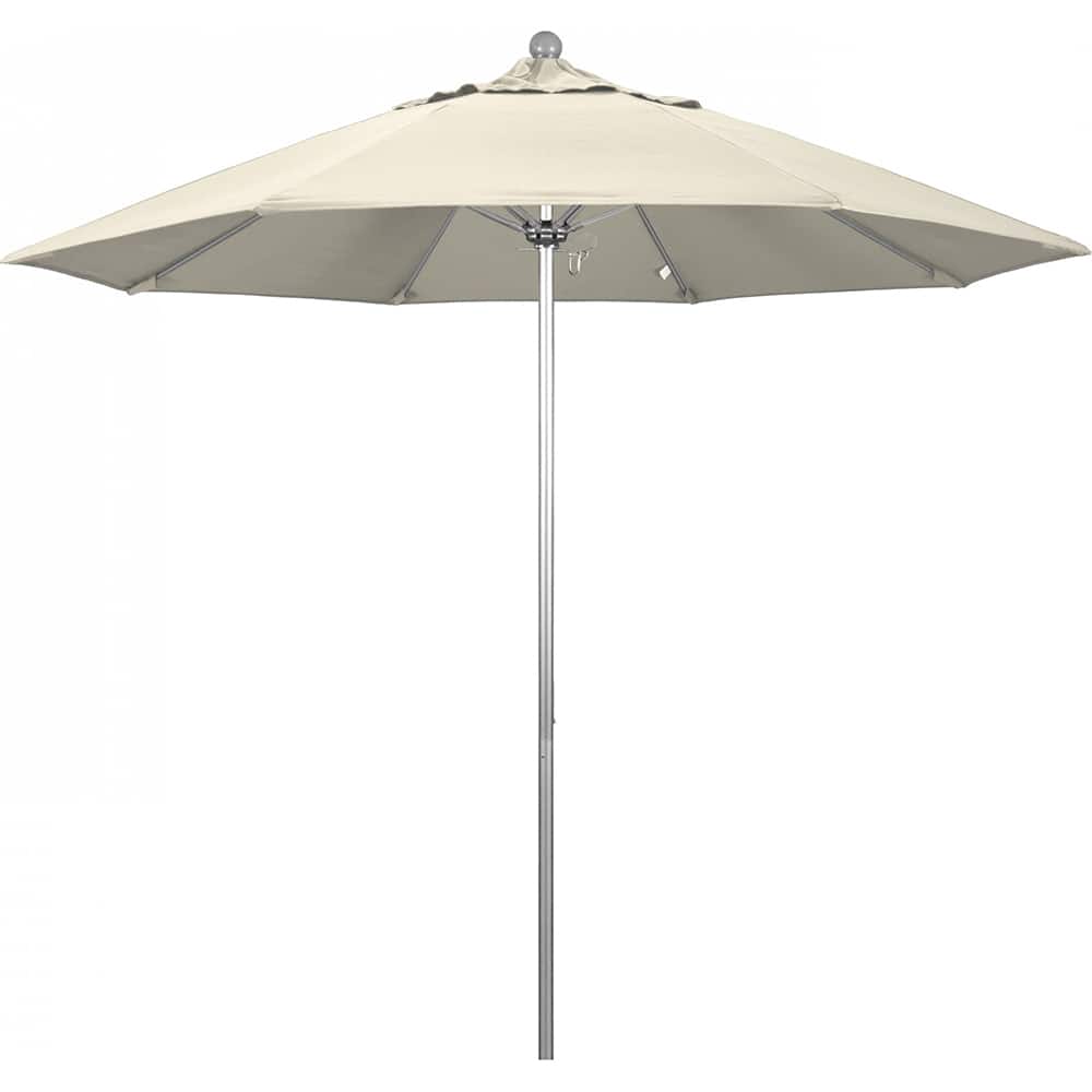 California Umbrella - Patio Umbrellas; Umbrella Diameter (Inch): 108 ; Height (Feet): 8.583 ; Fabric Color: Antique Beige ; Base Included: No ; Frame Material: Aluminum ; Frame Color: Silver - Exact Tool & Supply