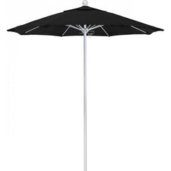 California Umbrella - Patio Umbrellas; Umbrella Diameter (Inch): 90 ; Height (Feet): 8.000 ; Fabric Color: Black ; Base Included: No ; Frame Material: Aluminum ; Frame Color: White - Exact Tool & Supply