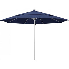 California Umbrella - Patio Umbrellas; Umbrella Diameter (Inch): 132 ; Height (Feet): 8.916 ; Fabric Color: Navy Blue ; Base Included: No ; Frame Material: Aluminum ; Frame Color: Silver - Exact Tool & Supply