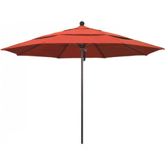 California Umbrella - Patio Umbrellas; Umbrella Diameter (Inch): 132 ; Height (Feet): 8.916 ; Fabric Color: Sunset ; Base Included: No ; Frame Material: Aluminum ; Frame Color: Bronze - Exact Tool & Supply