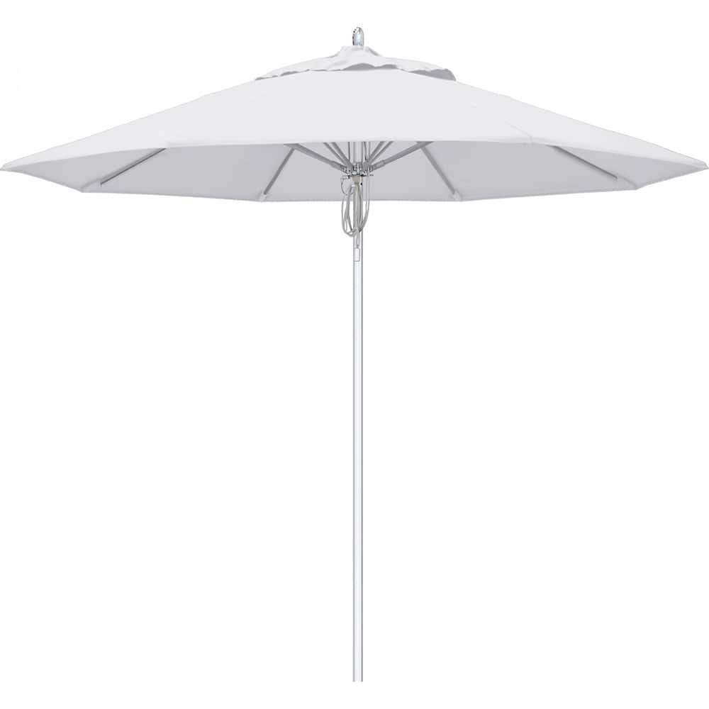 California Umbrella - Patio Umbrellas; Umbrella Diameter (Inch): 108 ; Height (Feet): 8.666 ; Fabric Color: Natural ; Base Included: No ; Frame Material: Aluminum ; Frame Color: Silver - Exact Tool & Supply