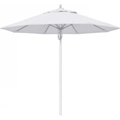 California Umbrella - Patio Umbrellas; Umbrella Diameter (Inch): 108 ; Height (Feet): 8.666 ; Fabric Color: Natural ; Base Included: No ; Frame Material: Aluminum ; Frame Color: Silver - Exact Tool & Supply