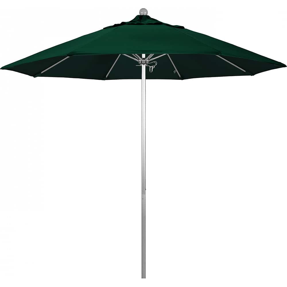 California Umbrella - Patio Umbrellas; Umbrella Diameter (Inch): 108 ; Height (Feet): 8.583 ; Fabric Color: Black ; Base Included: No ; Frame Material: Aluminum ; Frame Color: Silver - Exact Tool & Supply