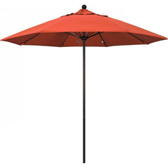 California Umbrella - Patio Umbrellas; Umbrella Diameter (Inch): 108 ; Height (Feet): 8.583 ; Fabric Color: Sunset ; Base Included: No ; Frame Material: Aluminum ; Frame Color: Bronze - Exact Tool & Supply