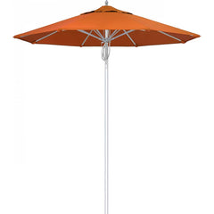 California Umbrella - Patio Umbrellas; Umbrella Diameter (Inch): 90 ; Height (Feet): 8.666 ; Fabric Color: Tuscan ; Base Included: No ; Frame Material: Aluminum ; Frame Color: Silver - Exact Tool & Supply