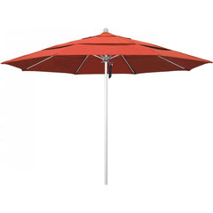 California Umbrella - Patio Umbrellas; Umbrella Diameter (Inch): 132 ; Height (Feet): 8.916 ; Fabric Color: Sunset ; Base Included: No ; Frame Material: Aluminum ; Frame Color: Silver - Exact Tool & Supply