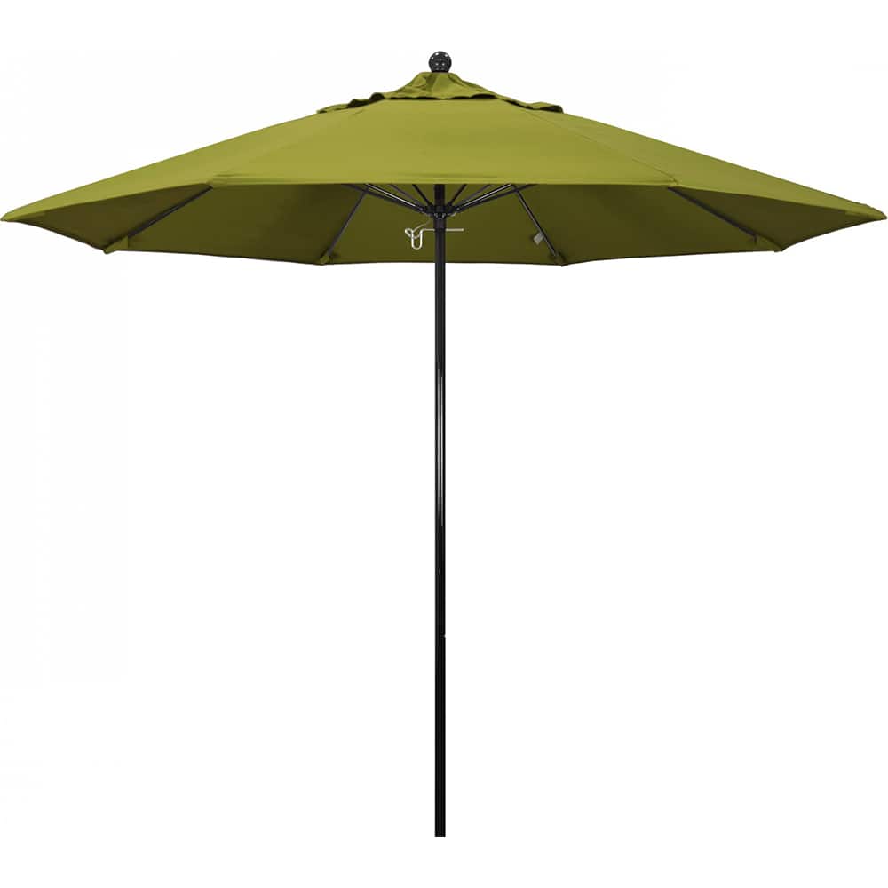 California Umbrella - Patio Umbrellas; Umbrella Diameter (Inch): 108 ; Height (Feet): 8.750 ; Fabric Color: Pacifica Ginkgo ; Base Included: No ; Frame Material: Fiberglass-reinforced Nylon ; Frame Color: Black - Exact Tool & Supply