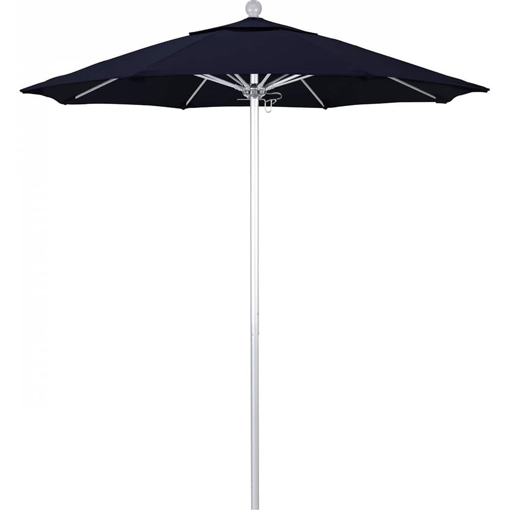 California Umbrella - Patio Umbrellas; Umbrella Diameter (Inch): 90 ; Height (Feet): 8.000 ; Fabric Color: Navy Blue ; Base Included: No ; Frame Material: Aluminum ; Frame Color: Silver - Exact Tool & Supply