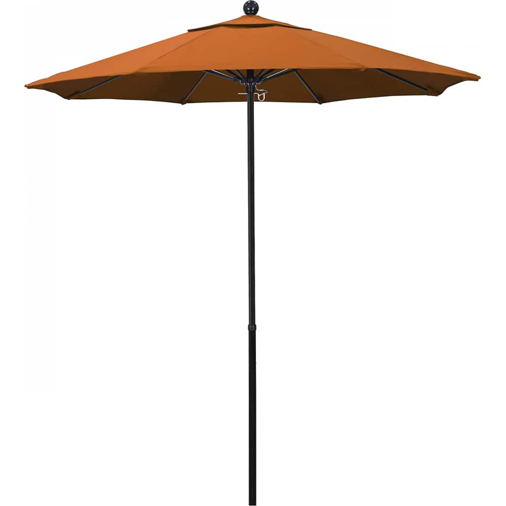 California Umbrella - Patio Umbrellas; Umbrella Diameter (Inch): 90 ; Height (Feet): 7.750 ; Fabric Color: Pacifica Tuscan ; Base Included: No ; Frame Material: Fiberglass-reinforced Nylon ; Frame Color: Black - Exact Tool & Supply