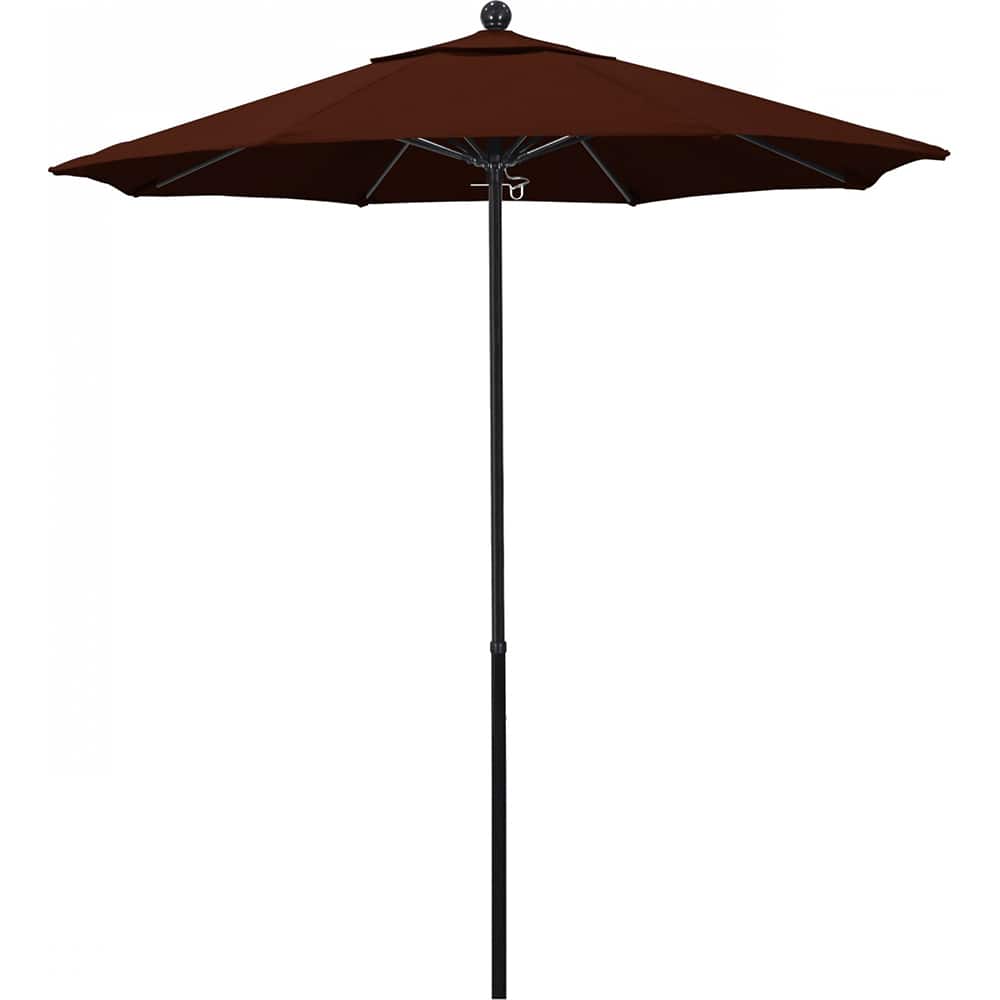 California Umbrella - Patio Umbrellas; Umbrella Diameter (Inch): 90 ; Height (Feet): 7.750 ; Fabric Color: Pacifica Brick ; Base Included: No ; Frame Material: Aluminum ; Frame Color: Black - Exact Tool & Supply