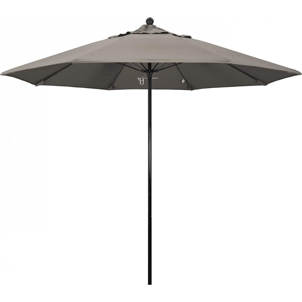 California Umbrella - Patio Umbrellas; Umbrella Diameter (Inch): 108 ; Height (Feet): 8.750 ; Fabric Color: Pacifica Taupe ; Base Included: No ; Frame Material: Fiberglass-reinforced Nylon ; Frame Color: Black - Exact Tool & Supply