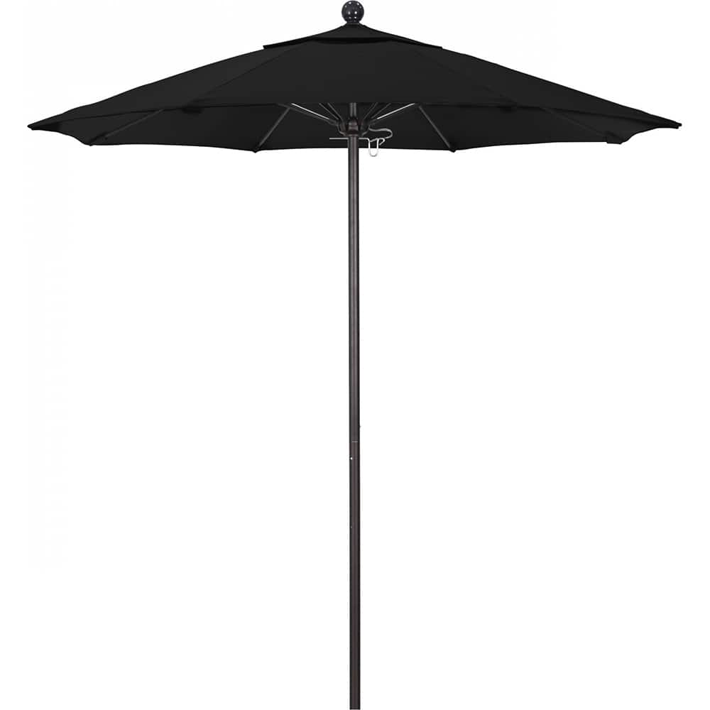 California Umbrella - Patio Umbrellas; Umbrella Diameter (Inch): 90 ; Height (Feet): 8.000 ; Fabric Color: Black ; Base Included: No ; Frame Material: Aluminum ; Frame Color: Bronze - Exact Tool & Supply