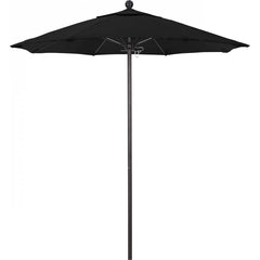 California Umbrella - Patio Umbrellas; Umbrella Diameter (Inch): 90 ; Height (Feet): 8.000 ; Fabric Color: Black ; Base Included: No ; Frame Material: Aluminum ; Frame Color: Bronze - Exact Tool & Supply