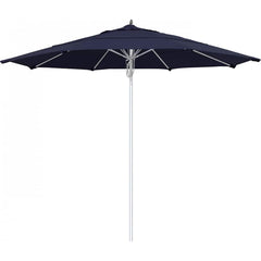 California Umbrella - Patio Umbrellas; Umbrella Diameter (Inch): 132 ; Height (Feet): 8.666 ; Fabric Color: Navy Blue ; Base Included: No ; Frame Material: Aluminum ; Frame Color: Silver - Exact Tool & Supply