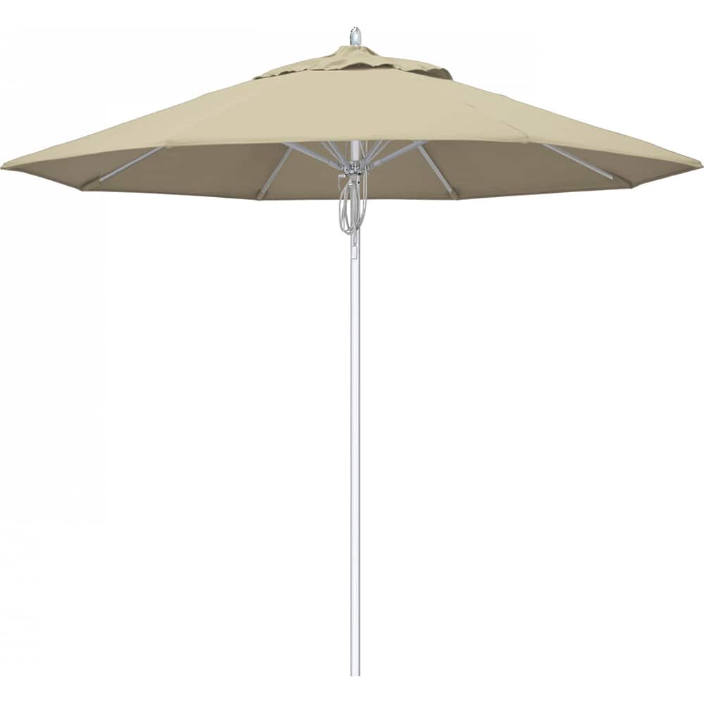 California Umbrella - Patio Umbrellas; Umbrella Diameter (Inch): 108 ; Height (Feet): 8.666 ; Fabric Color: Antique Beige ; Base Included: No ; Frame Material: Aluminum ; Frame Color: Silver - Exact Tool & Supply