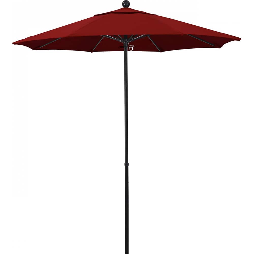 California Umbrella - Patio Umbrellas; Umbrella Diameter (Inch): 90 ; Height (Feet): 7.750 ; Fabric Color: Pacifica Red ; Base Included: No ; Frame Material: Fiberglass-reinforced Nylon ; Frame Color: Black - Exact Tool & Supply
