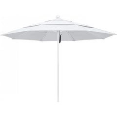 California Umbrella - Patio Umbrellas; Umbrella Diameter (Inch): 132 ; Height (Feet): 8.916 ; Fabric Color: White ; Base Included: No ; Frame Material: Aluminum ; Frame Color: White - Exact Tool & Supply