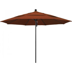 California Umbrella - Patio Umbrellas; Umbrella Diameter (Inch): 132 ; Height (Feet): 8.916 ; Fabric Color: Terracotta ; Base Included: No ; Frame Material: Aluminum ; Frame Color: Black - Exact Tool & Supply