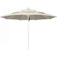 California Umbrella - Patio Umbrellas; Umbrella Diameter (Inch): 132 ; Height (Feet): 8.916 ; Fabric Color: Beige ; Base Included: No ; Frame Material: Aluminum ; Frame Color: White - Exact Tool & Supply