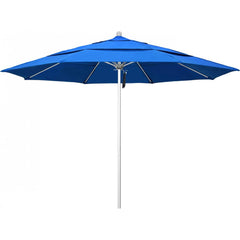 California Umbrella - Patio Umbrellas; Umbrella Diameter (Inch): 132 ; Height (Feet): 8.916 ; Fabric Color: Royal Blue ; Base Included: No ; Frame Material: Aluminum ; Frame Color: Silver - Exact Tool & Supply