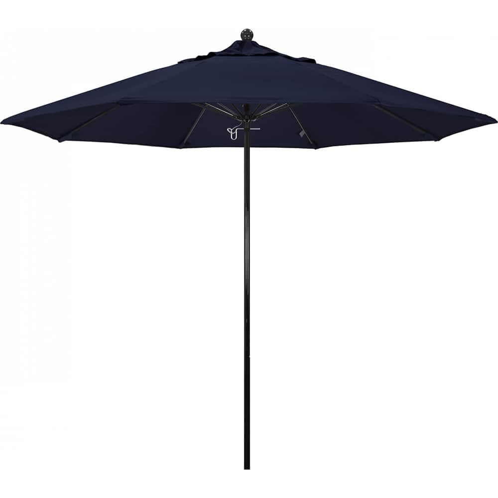 California Umbrella - Patio Umbrellas; Umbrella Diameter (Inch): 108 ; Height (Feet): 8.750 ; Fabric Color: Pacifica Navy ; Base Included: No ; Frame Material: Fiberglass-reinforced Nylon ; Frame Color: Black - Exact Tool & Supply