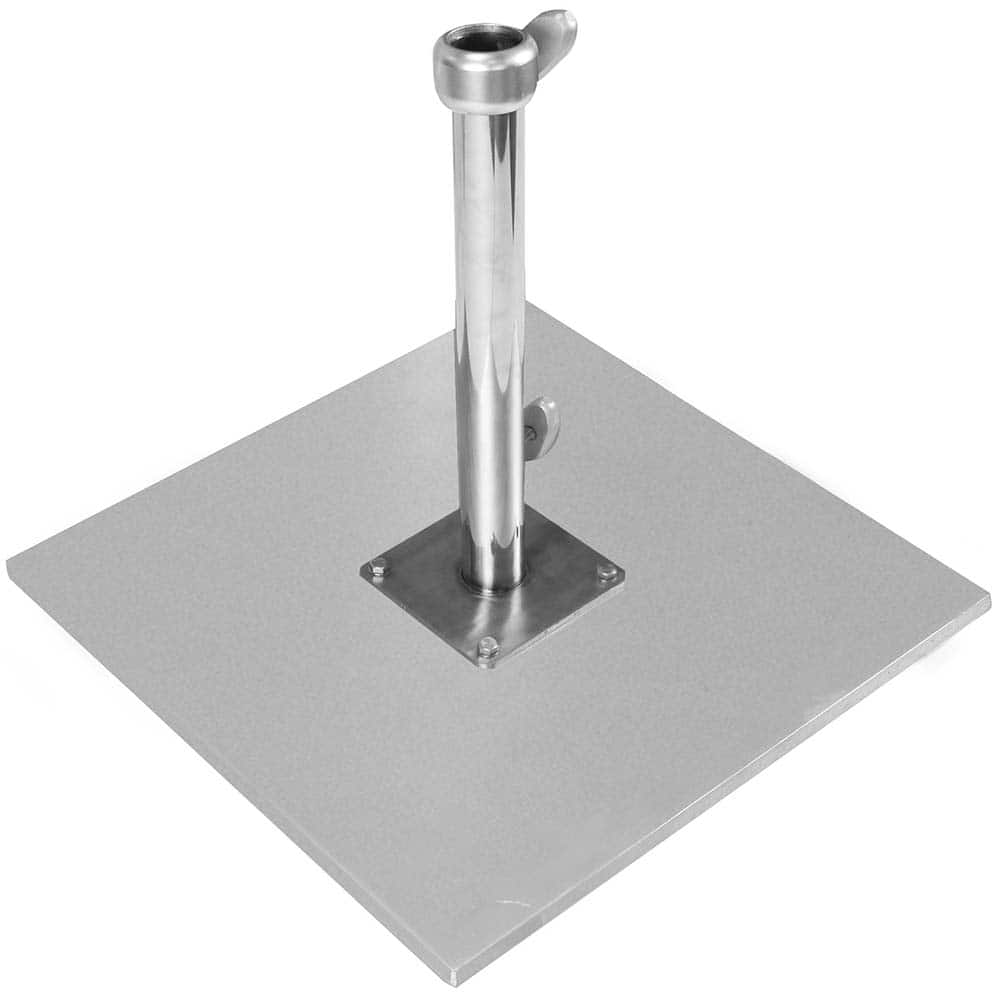 California Umbrella - Patio Furniture Parts & Accessories; Type: Galvanized Steel Plate ; Material: Steel/Polycarbonate ; Color/Finish: Silver ; Height (Inch): 12 ; Width (Decimal Inch): 19.7500 ; Length (Decimal Inch): 19.7500 - Exact Tool & Supply