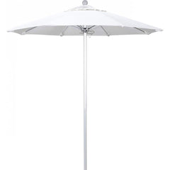 California Umbrella - Patio Umbrellas; Umbrella Diameter (Inch): 90 ; Height (Feet): 8.000 ; Fabric Color: White ; Base Included: No ; Frame Material: Aluminum ; Frame Color: Silver - Exact Tool & Supply