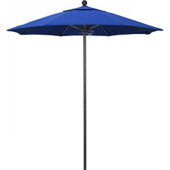 California Umbrella - Patio Umbrellas; Umbrella Diameter (Inch): 90 ; Height (Feet): 8.000 ; Fabric Color: Royal Blue ; Base Included: No ; Frame Material: Aluminum ; Frame Color: Bronze - Exact Tool & Supply