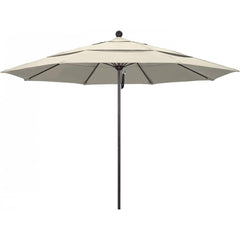 California Umbrella - Patio Umbrellas; Umbrella Diameter (Inch): 132 ; Height (Feet): 8.916 ; Fabric Color: Beige ; Base Included: No ; Frame Material: Aluminum ; Frame Color: Bronze - Exact Tool & Supply