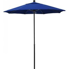 California Umbrella - Patio Umbrellas; Umbrella Diameter (Inch): 90 ; Height (Feet): 7.750 ; Fabric Color: Pacific Blue ; Base Included: No ; Frame Material: Aluminum ; Frame Color: Black - Exact Tool & Supply