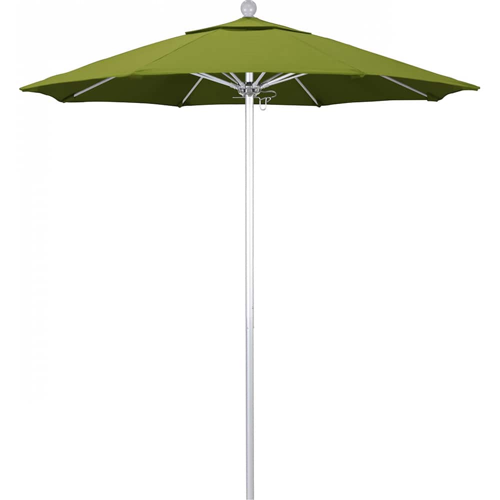 California Umbrella - Patio Umbrellas; Umbrella Diameter (Inch): 90 ; Height (Feet): 8.000 ; Fabric Color: Kiwi ; Base Included: No ; Frame Material: Aluminum ; Frame Color: Silver - Exact Tool & Supply