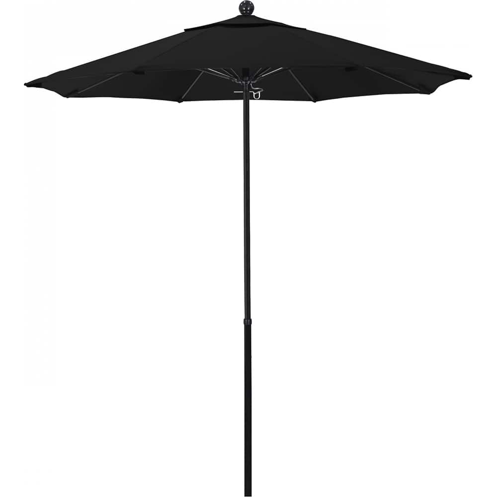 California Umbrella - Patio Umbrellas; Umbrella Diameter (Inch): 90 ; Height (Feet): 7.750 ; Fabric Color: Black ; Base Included: No ; Frame Material: Fiberglass-reinforced Nylon ; Frame Color: Black - Exact Tool & Supply